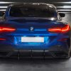 Rear Bumper diffuser ABS GLOSS extension with ribs / fins For BMW 8 Series G15 G14