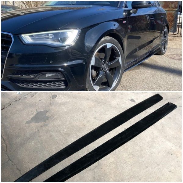 Side Skirt blades extensions addons for Audi A3 8V S Line S3