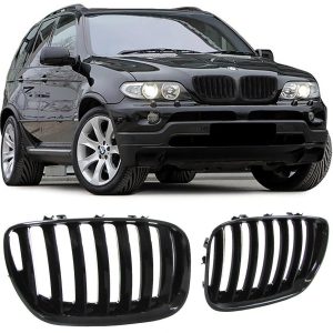 Front black gloss grill for BMW X5 E53 LCI 2003-2006