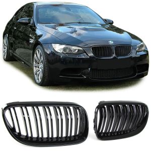 Front Grilles Kidney for BMW E92/E93 2010-2013 Double Stripe M Design Piano Black