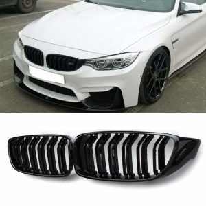 Front Grilles Kidney for BMW 4 F32/F33/F36 2013-2017 Double Stripe M Design Piano Black
