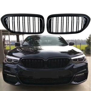 Front Grilles Kidney for BMW 5 G30 / G31 / F90 Double Stripe M5 Design Piano Black
