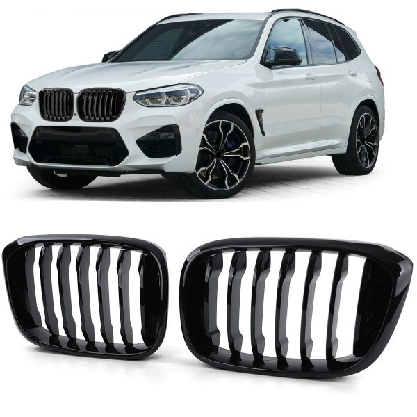 Front Grilles Kidney for BMW X3 G01 / X4 G02 Piano Black