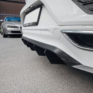 Aizmugurējā bampera apakšējā difuzora papildinājums ar ribām priekš VW T-Roc R Line