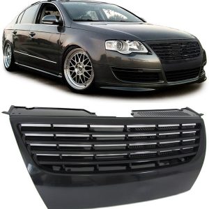R Line Front Black badgeless Grill For VW Passat B6 3C 2005-2010 without PDC