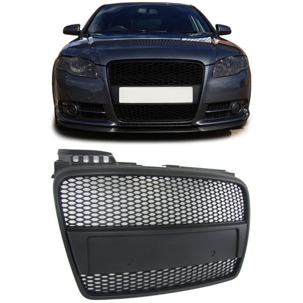 RS Front Honey comb Grill for Audi A4 B7 8E 2004-2008 ABS Matt