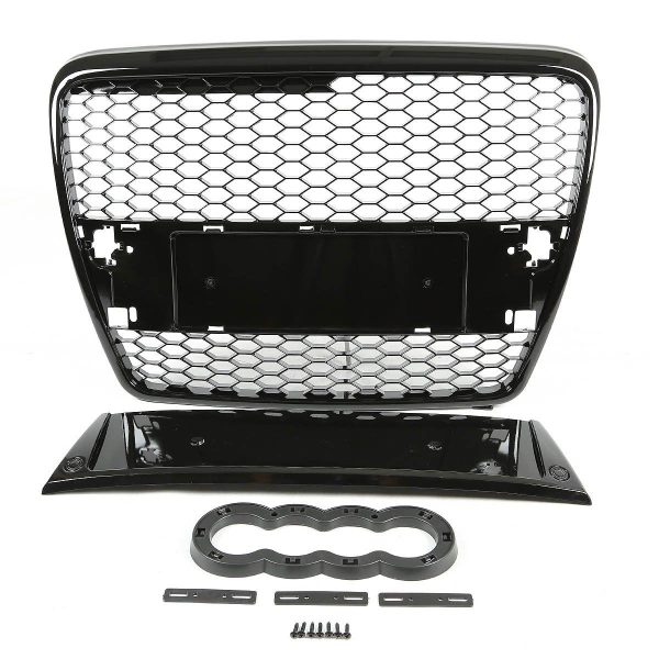 RS6 Front Honey comb Grill for Audi A6 C6 4F 2004-2008 BLACK GLOSS