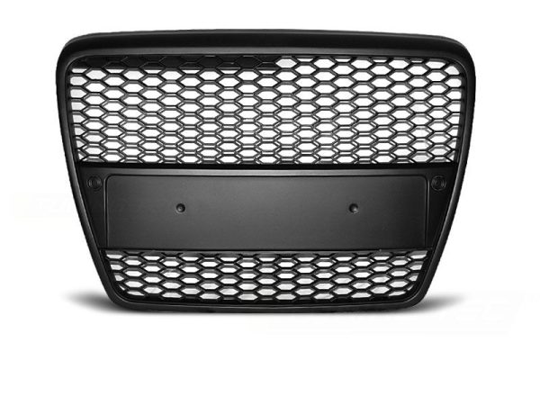 RS6 Look Front Honeycomb Grill for Audi A6 C6 4F 2004-2011 BLACK MATT