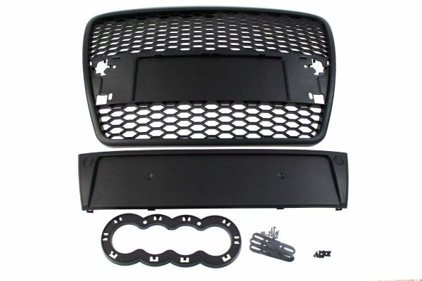 RS6 Look Front Honeycomb Grill for Audi A6 C6 4F 2004-2011 BLACK MATT