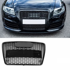 RS6 Front Honey comb Grill for Audi A6 C6 4F 2008-2011 BLACK GLOSS