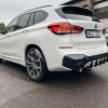 Aizmugurējā bampera apakšējā difuzora papildinājums ar ribām priekš M Sport BMW X1 F48 LCI
