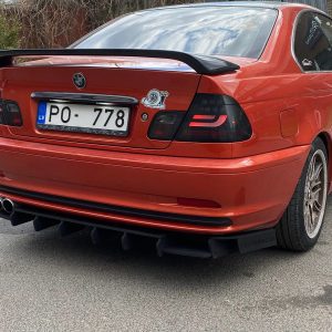 Rear Bumper diffuser addon with ribs / fins For BMW E46 SE