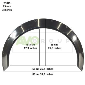 Universal Fender Flares Wheel Arches Trims JDM Set 75mm