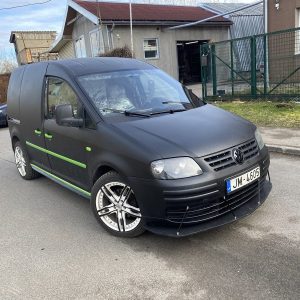 Front Bumper spoiler lip/ splitter with 4 Rods for VW Caddy 2K