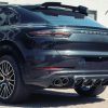 Aizmugurējā bampera difuzors ar ribām priekš Cayenne Coupe Black Gloss