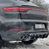 Aizmugurējā bampera difuzors ar ribām priekš Cayenne Coupe Black Gloss