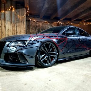 Black gloss sideskirt diffusers splitter for Audi A7 4G S Line / RS7