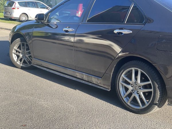 Black gloss sideskirt diffusers splitter for Honda Accord MK7 02-08 Type S