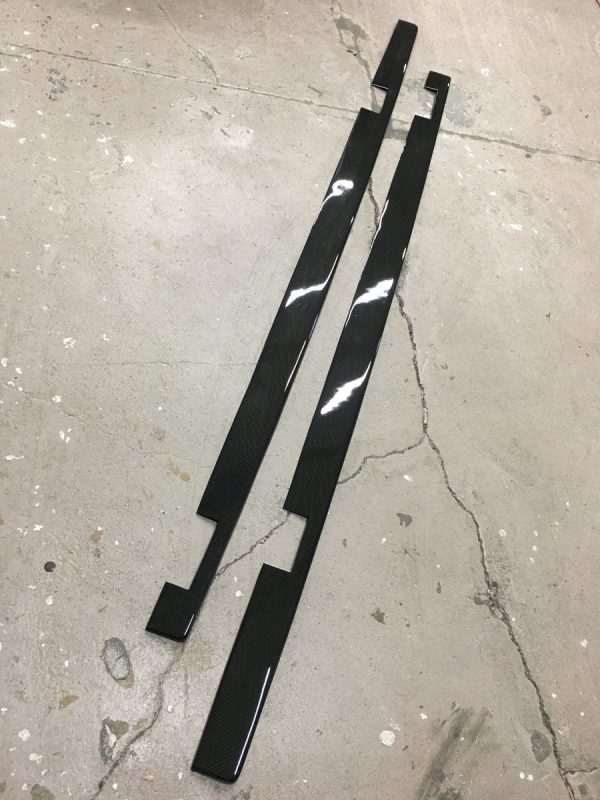 Carbon Sideskirts addon extension blades for Audi RS6 C8 5G