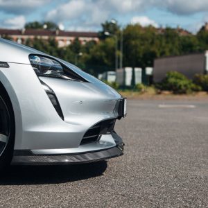 Carbon aero front spoiler splitter for Porsche Taycan 2019-2023