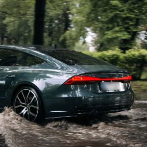 Rear Bumper Side Splitters flaps for Audi A7 4K 2018-2026 ABS Gloss