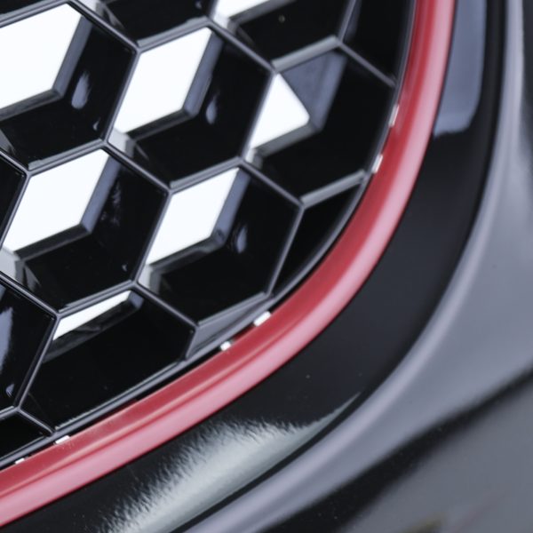 GTI front grill without emblem for VW Golf V MK5 Black Gloss with red strip