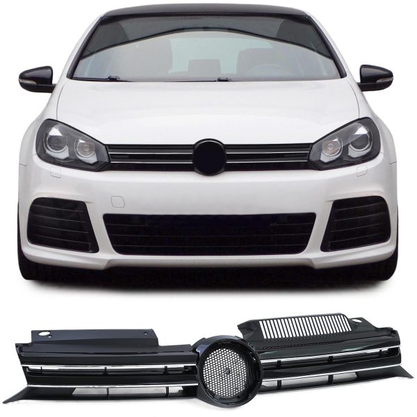 R20 R-Line look front grill with logo place for VW Golf 6 MK6 2008-2013 Chrome