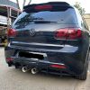 Rear Bumper diffuser addon with ribs / fins / side splitters for VW Golf 6 R20 2008-2013
