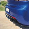 Rear Bumper diffuser addon with ribs / fins / side splitters for VW Golf 6 R20 2008-2013