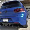 Rear Bumper diffuser addon with ribs / fins / side splitters for VW Golf 6 R20 2008-2013
