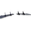 Rear Bumper diffuser addon with ribs / fins / side splitters for VW Golf 6 R20 2008-2013