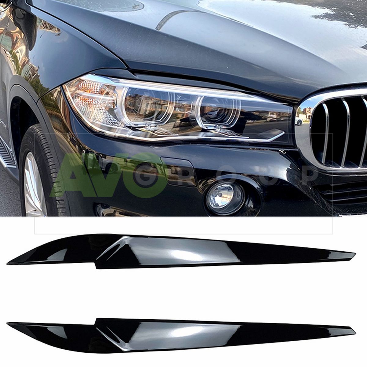 Narrow Headlight Eyelids for BMW X5 F15 X6 F16 2013-2018 ABS Gloss