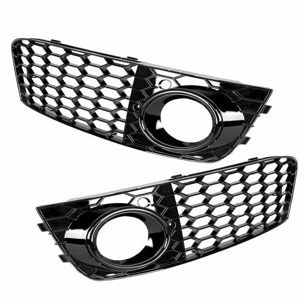 RS Honeycomb Front Bumper Fog light frames/ Covers For Audi A4 B8 08-11