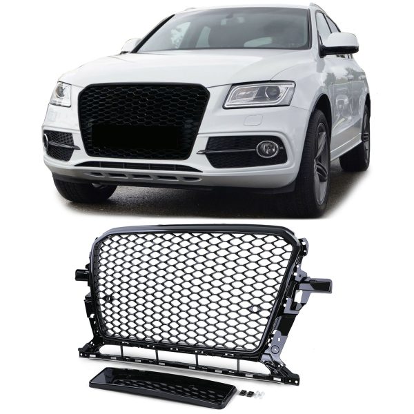 Front Honeycomb Grill for Audi Q5 2012-2016 Black Gloss