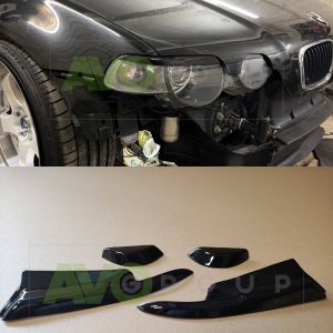 Priekšējo lukturu uzlikas uzacis priekš BMW 3 E46 Compact 2001-2005 ABS Gloss