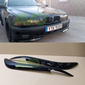 Priekšējo lukturu uzlikas uzacis priekš BMW 5 E39 1995-2004 v2 ABS Gloss