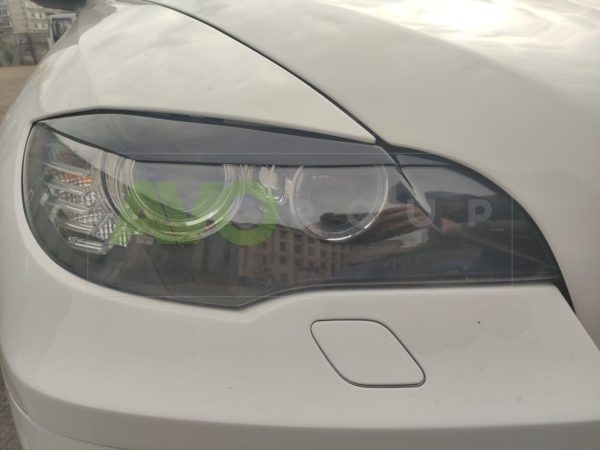Headlight Eyelids for BMW X6 E71 / E72 2008-2014 ABS Gloss - Image 3