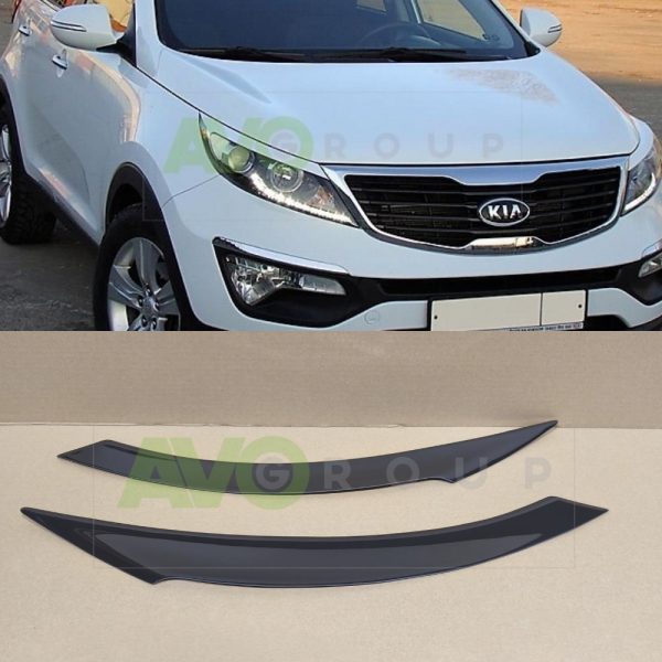 Накладки на фары / Реснички для Kia Sportage 3 2010-2016 ABS Gloss