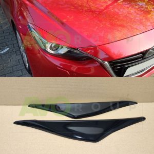 Priekšējo lukturu uzlikas uzacis priekš Mazda 3 2013-2016 ar adaptīviem lukturiem ABS Gloss