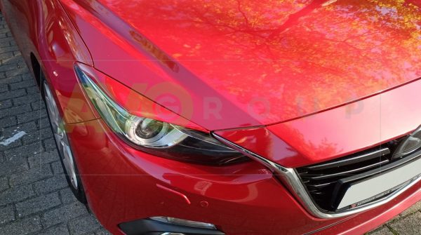 Накладки на фары / Реснички для Mazda 3 2013-2016 with Adaptive Headlights ABS Gloss – Изображение 6