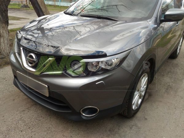 Накладки на фары / Реснички для Nissan Qashqai Mk2 13-17 ABS Gloss – Изображение 4