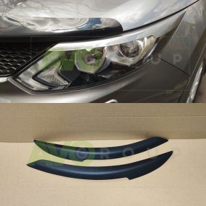 Headlight Eyelids for Nissan Qashqai Mk2 13-17 ABS Matt