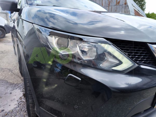 Headlight Eyelids for Nissan Qashqai Mk2 13-17 ABS Gloss - Image 4