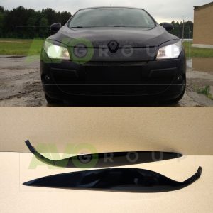 Priekšējo lukturu uzlikas uzacis priekš Renault Megane 3 08-13 ABS Gloss v2