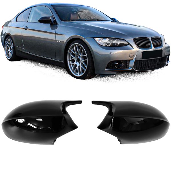 M3 Style piano black mirror covers set for BMW 3 E92 / E93 Prefacelift 2006-2010