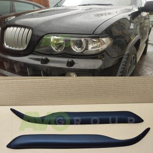 Šauras Priekšējo lukturu uzlikas uzacis priekš BMW X5 E53 2003-2006 ABS Matt