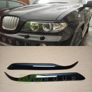 Priekšējo lukturu uzlikas uzacis priekš BMW X5 E53 2003-2006 ABS Gloss
