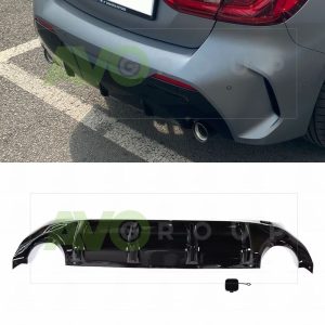 Performance Rear Bumper Diffuser with ribs for BMW F40 1 118d 120d 128ti ABS Gloss