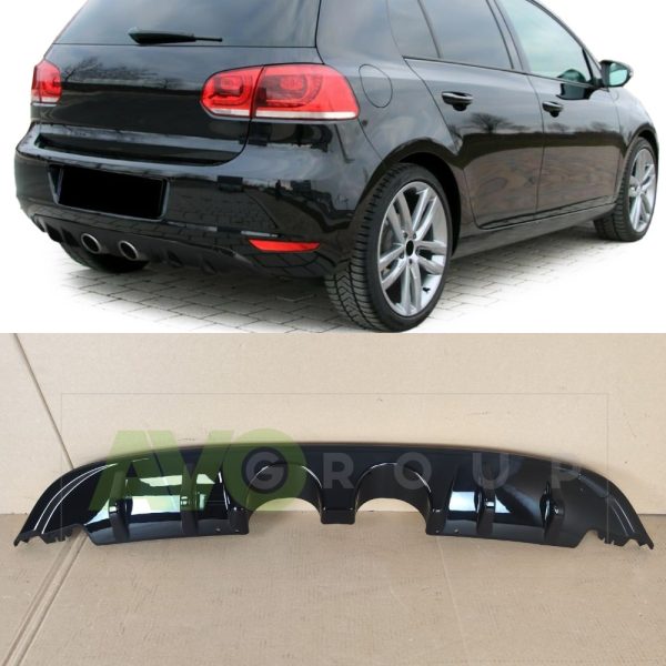 R20 Style Rear bumper diffuser for VW Golf 6 SE 2009-2013 Piano Black