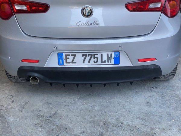 Rear Bumper lower diffuser addon with ribs / fins for Alfa Romeo Giulietta 940 - Image 2